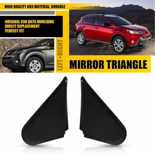 Pair Mirror Fender Corner Trim Molding Cover Triangle For 2013-2018 Toyota RAV4