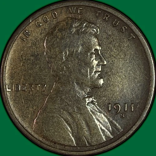 1911-S Lincoln Wheat Cent Choice Very Fine VF+ Coin #38190