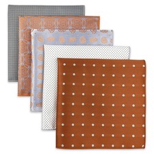 SHLAX WING 5 Pieces Assorted Mens Silk Pocket Square Handkerchiefs Set Lot 83