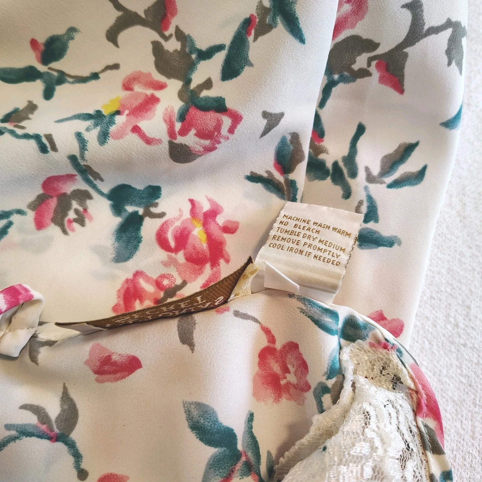 UNDERCOVER Abito da notte Victorias Secret vintage etichetta oro anni 90 raso floreale slip pizzo PICCOLO