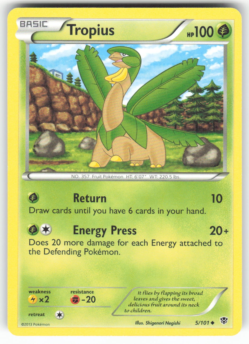 Tropius 5/101 Uncommon Plasma Blast Pokemon Near Mint