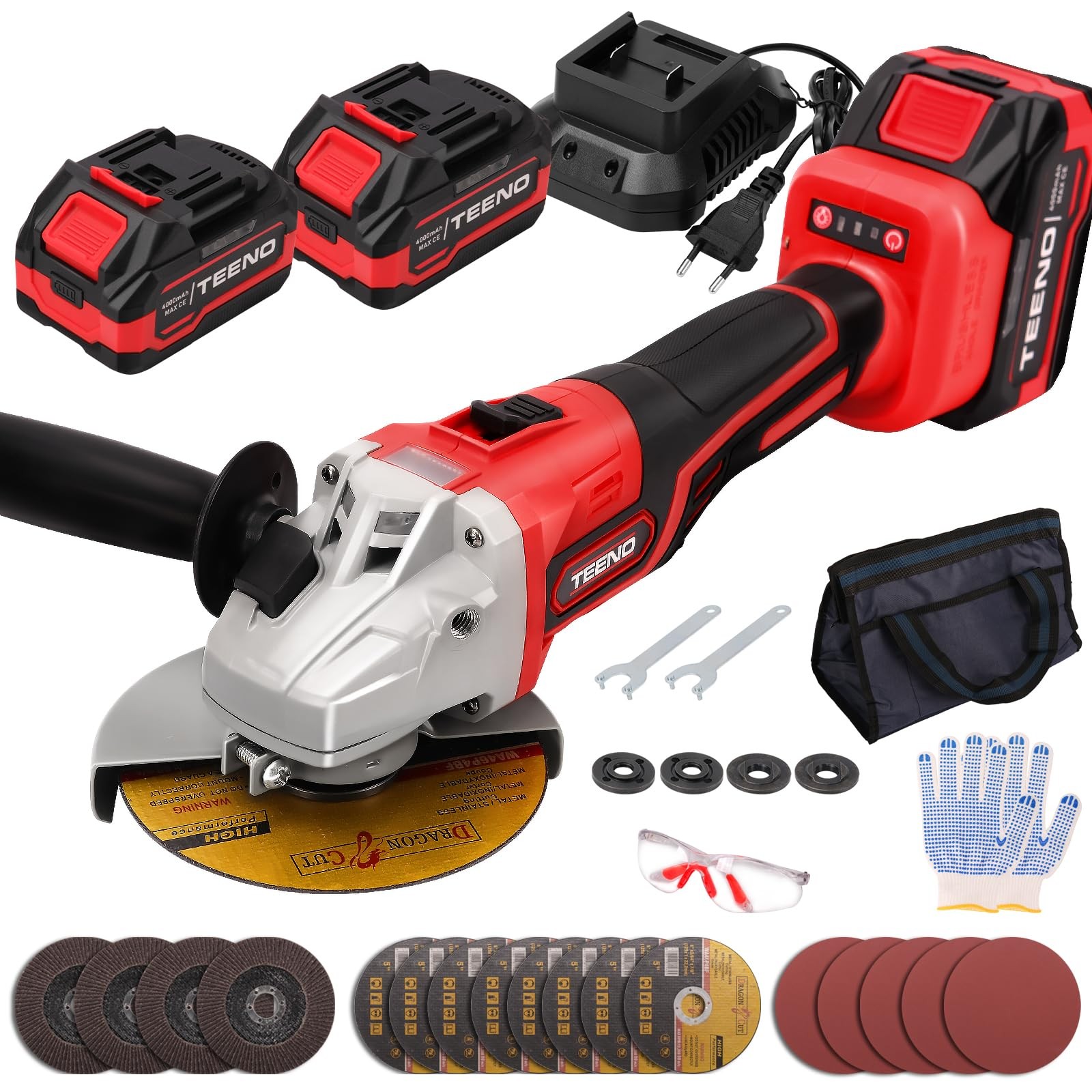 TEENO Smerigliatrice Angolare Brushless 125mm 2 Batteria 4Ah | Prezzo