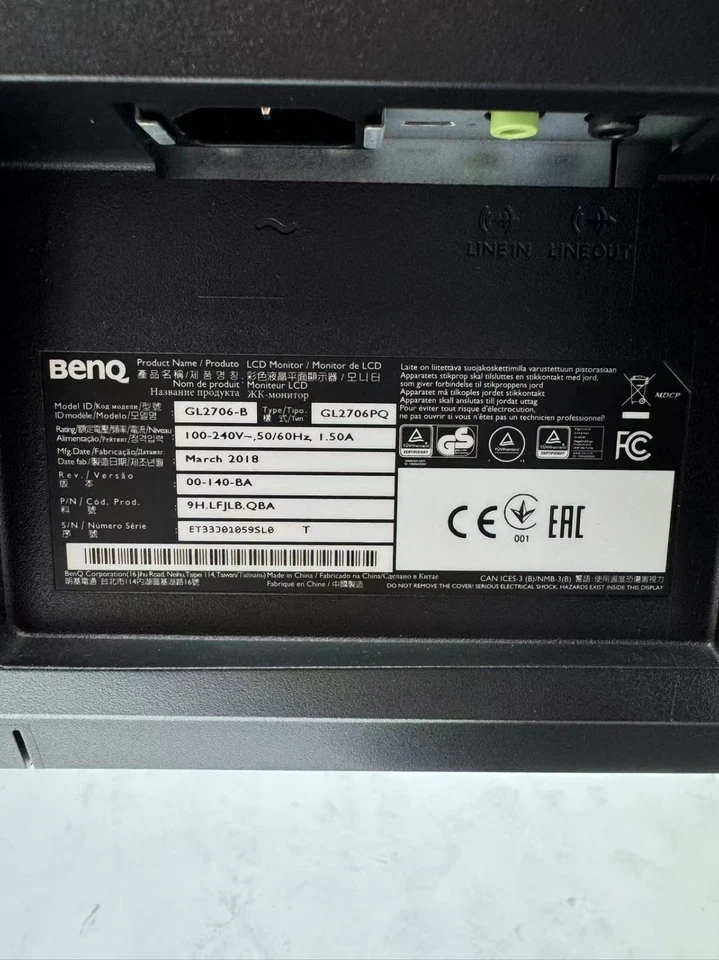 BenQ GL2706PQ 27" QHD 2K 2560x1440 60Hz 1ms Monitor HDMI DP DVI - Image 3 of 4