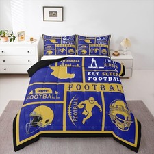 Full Football Comforter Set,Rugby Bedding Set for Boys Girls,Sports Down Comf...