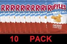 Ruffles PARTY SIZE Cheddar  Sour Cream Snack Potato Chips 12.5 oz Bag - 10 PACK