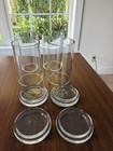 Four Glass Hurricane Pillar Candle Holder with Glass Stand Centerpiece Vase — photo 6