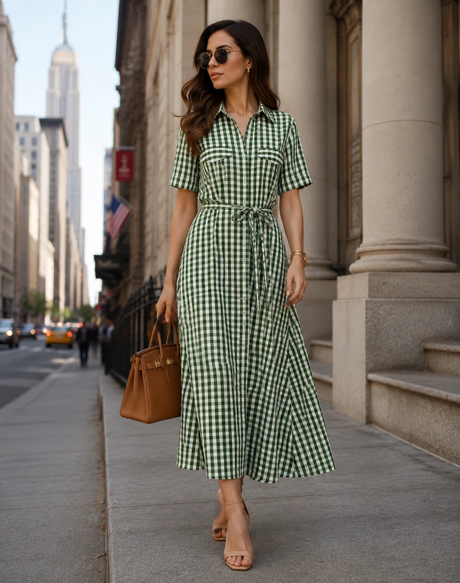 green checkered dress zara Gingham Dresses for Women for sale metallic gold gown for night events