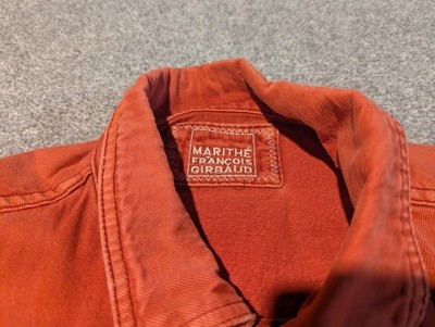 Marithe Francois Girbaud Denim Jacket Mens Large Orange 90s
