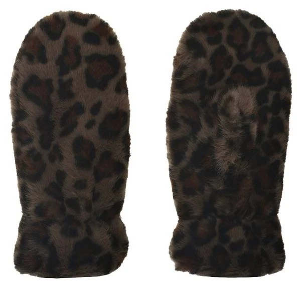 Faustmann Webpelz Fäustlinge Leo braun Faust Handschuhe Kunst Fell Winter