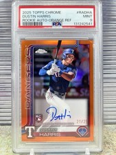 2025 Topps Chrome #RA-DHA Dustin Harris RC Autograph Orange Refractor /25 PSA 9