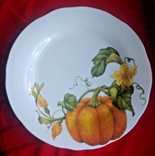 Ceramic Large Round Platter 15" Pumpkin vine Opificio Etico Effetti d’Arte Italy