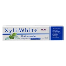 NOW Xyliwhite Platinum Mint Toothpaste 6.4 oz, Clearance for Damaged Box