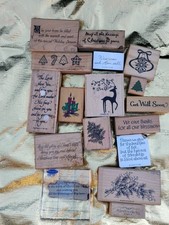 Lot Of 17 Rubber Christmas Stamps - Various Brands, Mainly Christmas