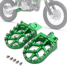 Green CNC Aluminum Dirt Bike Foot Pegs for Kawasaki KLX140 KX65 KX85 KX100 KX112