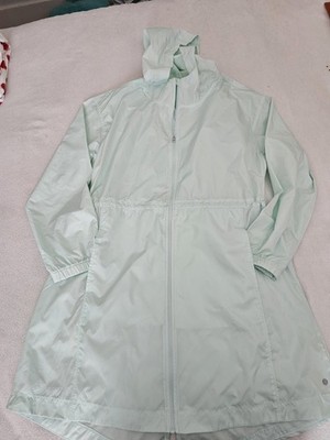 Layer 8 Quick Dry Ladies Pale Green Windbreaker Lightweight Jacket Hooded Euc L