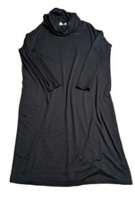 Gap Navy Blue Oversized Turtleneck Cowl Sweater Dress XS 3/4 Sleeve Soft
