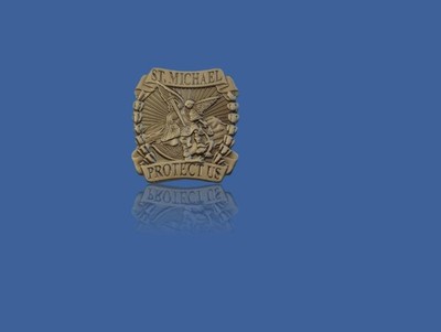 ST. MICHAEL PROTECT US SPIRITUAL RELIGIOUS HAT/LAPEL PIN NEW IN ORIGINAL PACKAGE