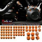 Quick Release Orange Engine Bolt Caps Cover For Harley Touring Softail 2018-2024