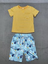 NWOT Boys Set Size 4T Shorts  T Shirt Beachy Yellow Blue And AOP Shorts