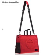 Zaino a tracolla nuovo senza etichette Telfar x Eastpak Collab rosso shopper laptop notebook tote