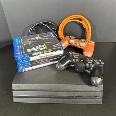 Playstation 4 PRO 1TB Bundle w 2 Controllers 5 Games Back Button Attachment