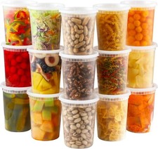 AOZITA 20 Sets 32 oz Plastic Deli Food Containers With Lids, Airtight Food Stora