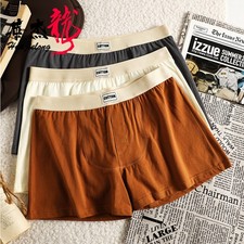 Men's Cotton Solid Lounge Pants Mid-Rise Breathable Comfort Sport Boxer Shorts