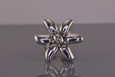 Sterling Silver 29mm Polish Dimensional Flower Statement Band Ring 8g 925 Sz: 6