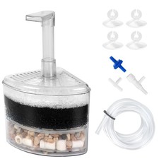 AQUANEAT Aquarium Air Driven Corner Sponge Filter for Nano Fish Tank with Tub...