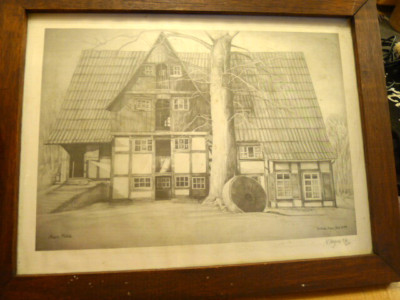 Meiers Michle Schleifmühle gerahmtes Bild signiert N.Anges 1979..94/100..GC