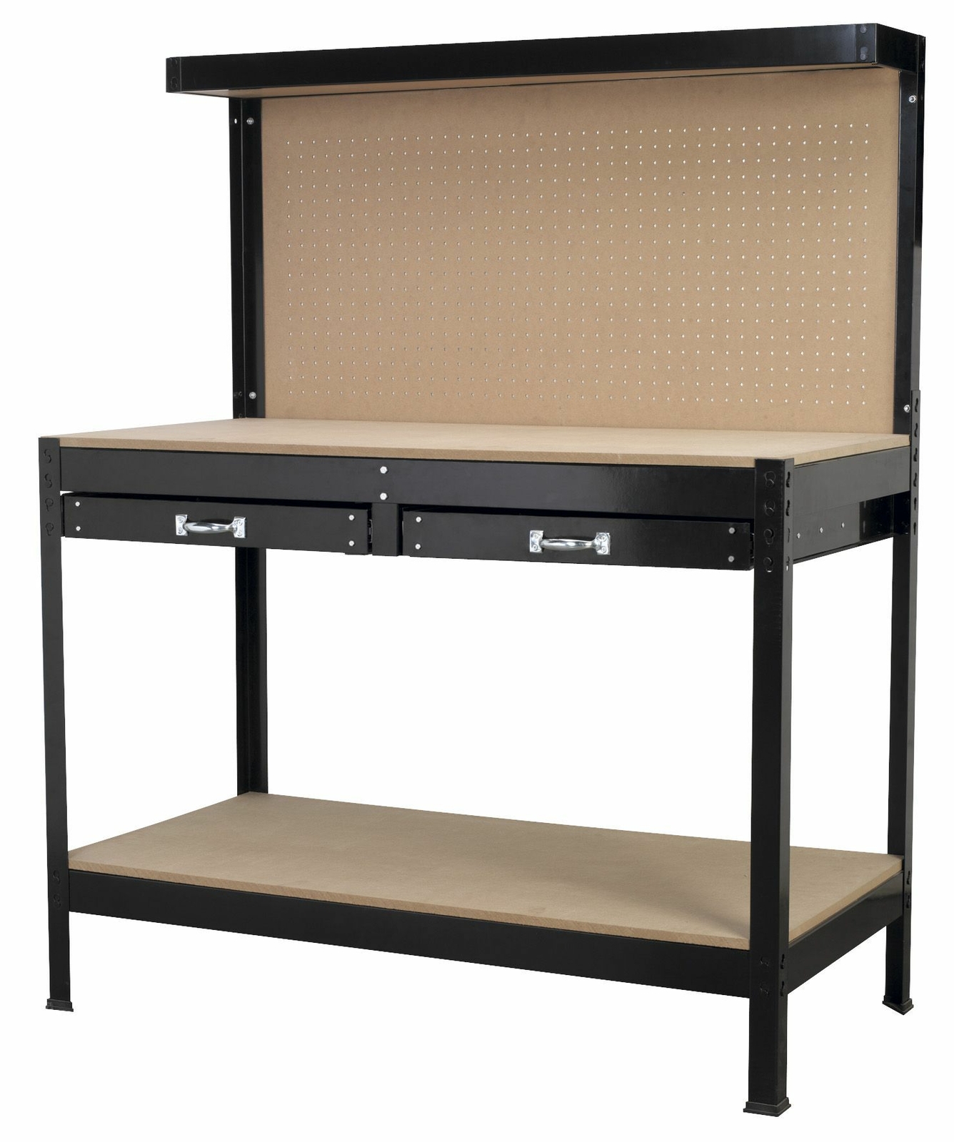 Sealey 1.2M Workstation With Drawers - Boltless Assembly - Pegboard Tool Storage - MDF Worktop - Image 8
