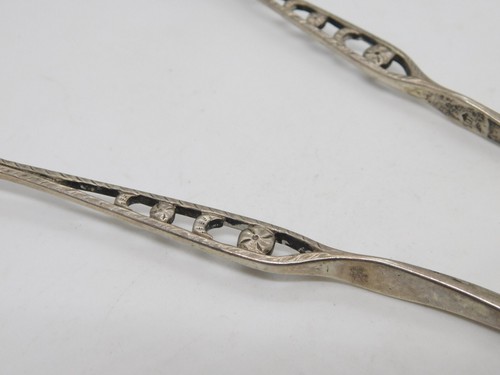 George I Sterling Silver Sprung-arm Sugar Tongs Antique c1720 Samuel Hitchcock - Picture 3 of 8