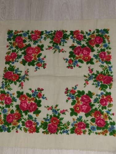 Vintage Colourful Shawl in Slavic folk style SCARF 5 pcs №4 - Picture 8 of 14
