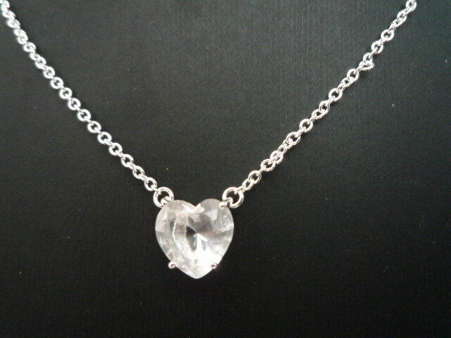 Collier argenté Les Néréides coeur transparent idée cadeau femme