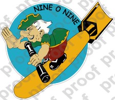 STICKER AIRCRAFT NOSE ART NINE O NINE LEFT NAME