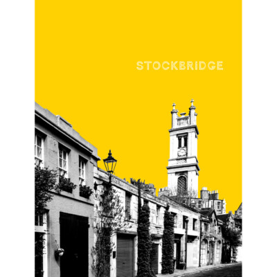 Stockbridge Edinburgh Scotland Landmark Yellow Framed Art Print