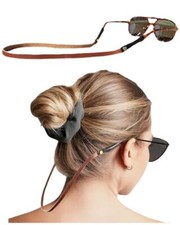 Leather Glasses Strap Handmade Full Grain Leather Average Italian Brown