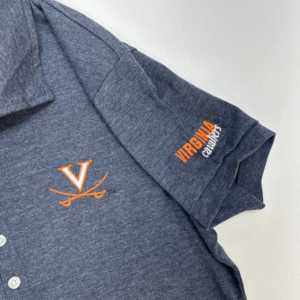 Virginia Cavaliers Chiliwear Shirt Short Sleeve Cotton Blend Polo Woman’s L Gray - Image 4 of 4