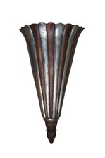 Large Vintage Wood & Metal Torchiere Wall Pocket Flower Bracket Sconce 25"