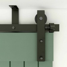 4FT-20FT Sliding Barn Door Hardware Kit Track Roller Closet Ceiling Mount Rail