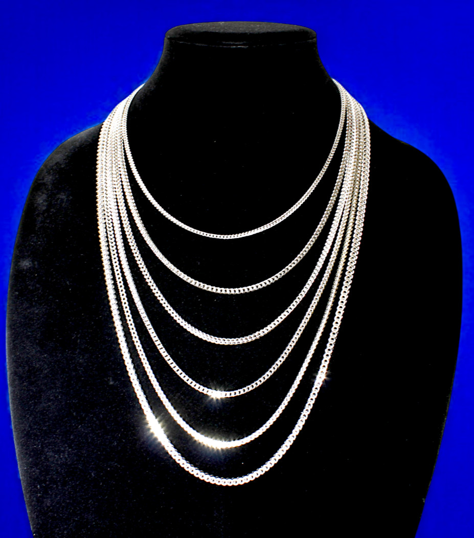 14K White Gold Square Franco Box Necklace Bracelet Chain Real 1mm-5.5mm 7"-30"