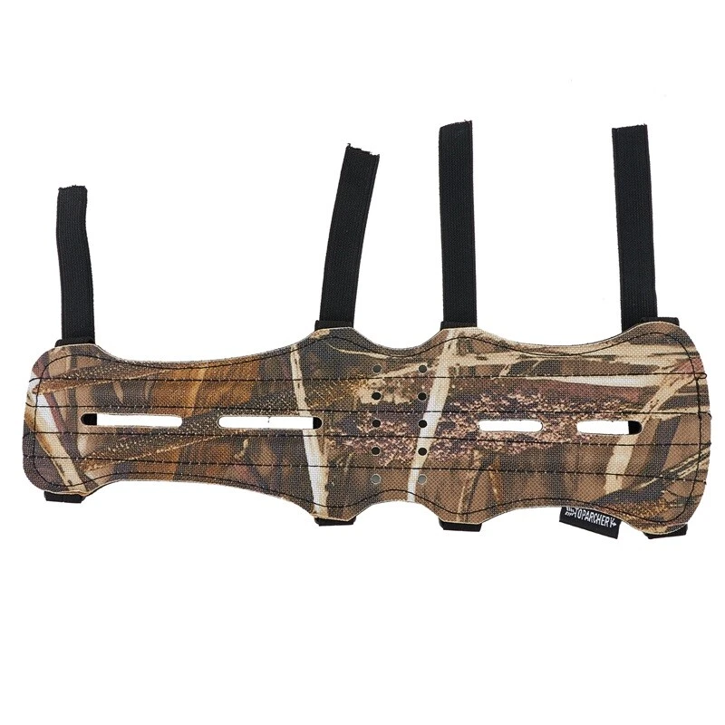 Archery Arm Guard Camo Leather Archery Arm Protector with Adjustable 4-Strap - Image 2 of 4