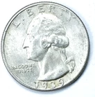 1939 25c Washington Silver Quarter Dollar Philadelphia AU