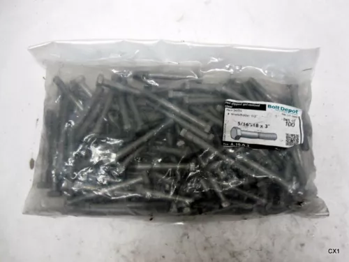 100 Pack of 5/16"-18 x 3" Hot Dip Galvanized Steel
