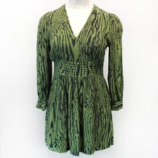 Baum Und Pferdgarten Abstract Print Puff Sleeve Cottagecore Midi Dress Medium