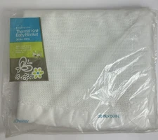 NWT Toddletime Baby Morgan JCPenney White Acrylic Thermal Nylon Binding Blanket