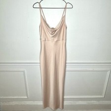 BHLDN Cali Satin Charmeuse Midi Dress in Oyster Womens 4