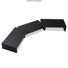 3 Wood Dual Monitor Stand Risers with Length and Angle Adjustable, Black