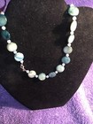 Lovely Blue Shell & Rainbow Moonstone Bead Necklace — photo 2
