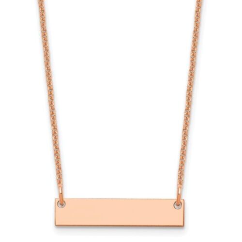 14K Rose Gold Small Polished Blank Bar Necklace | eBay